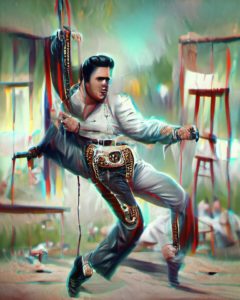 AI Art: Elvis Swinging Belt