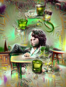 AI Art: Jim Morrison Drinking Absinthe