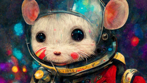 cute mouse in a spacesuit